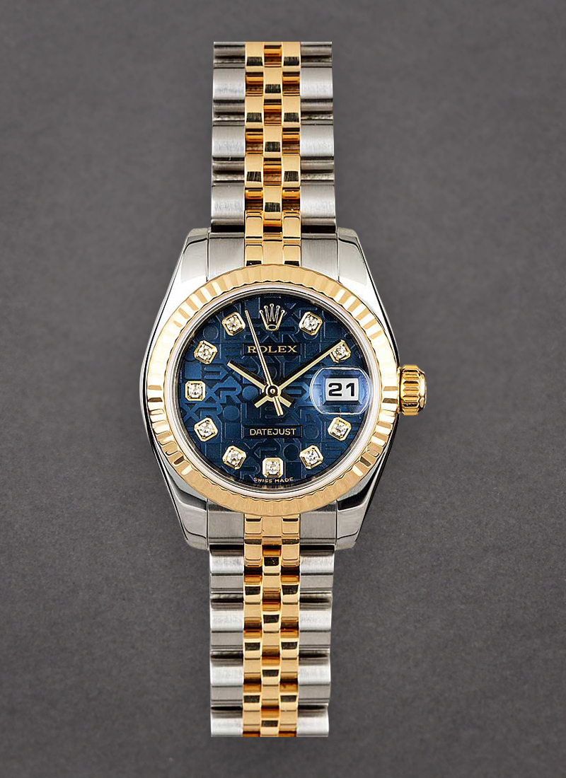 Pre-Owned Rolex Datejust 26mm Ladies in Steel with Yellow Gold Fluted Bezel