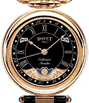 Amadeo Fleurier Complications 42mm Triple Date in Rose Gold on Black Crocodile Leather Strap with Black Dial