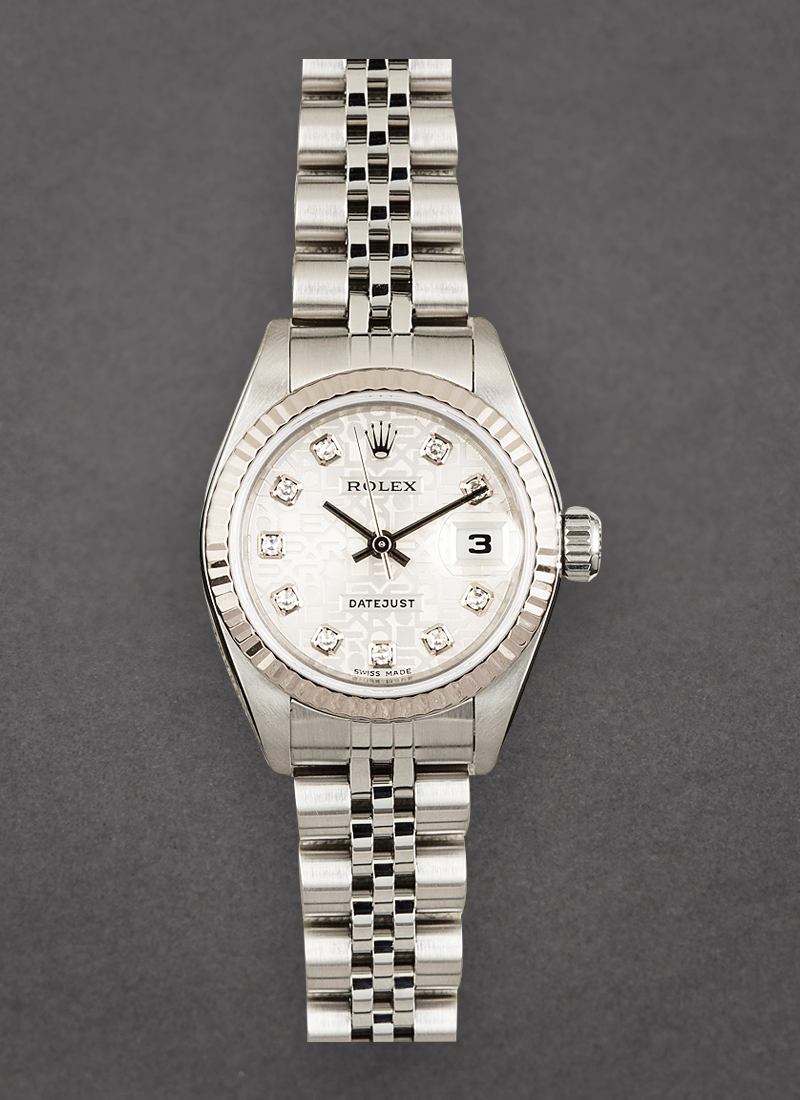 Pre-Owned Rolex 26mm Lady's Datejust in Steel with White Gold Fluted Bezel