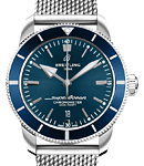 Superocean Heritage II B20 44mm in Steel with Blue Ceramic Bezel on Steel Aero Classic Bracelet with Blue Dial