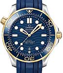 Seamaster Diver 300M Co-Axial 42mm Automatic in Steel and Yellow Gold with  Blue Ceramic Bezel  on Blue Rubber Strap with Blue Dial