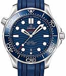 Seamaster Diver 300M Co-Axial Master Chronometer in Steel with Blue Bezel On Blue Rubber Strap with Blue Dial