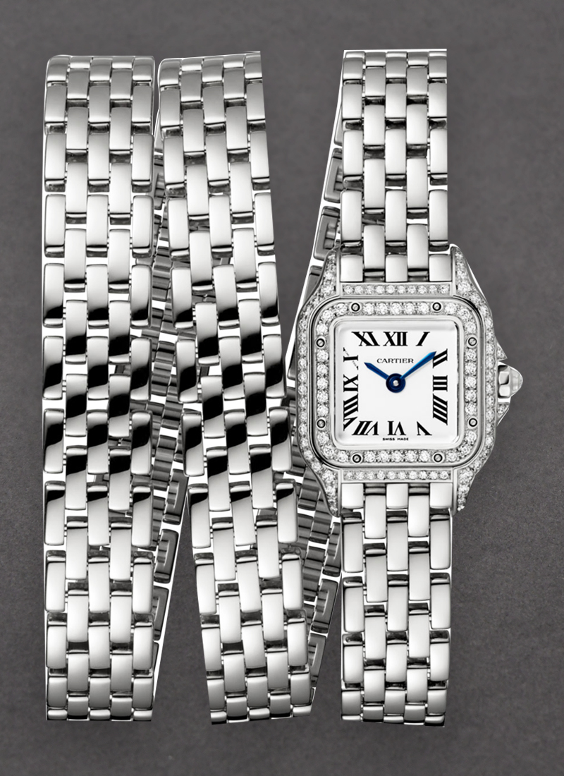 Cartier Panther De Cartier in White Gold with Diamond Bezel & Lugs