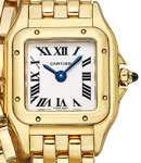 Panther de Cartier Mini Size in Yellow Gold on Yellow Gold Bracelet with Silver Dial