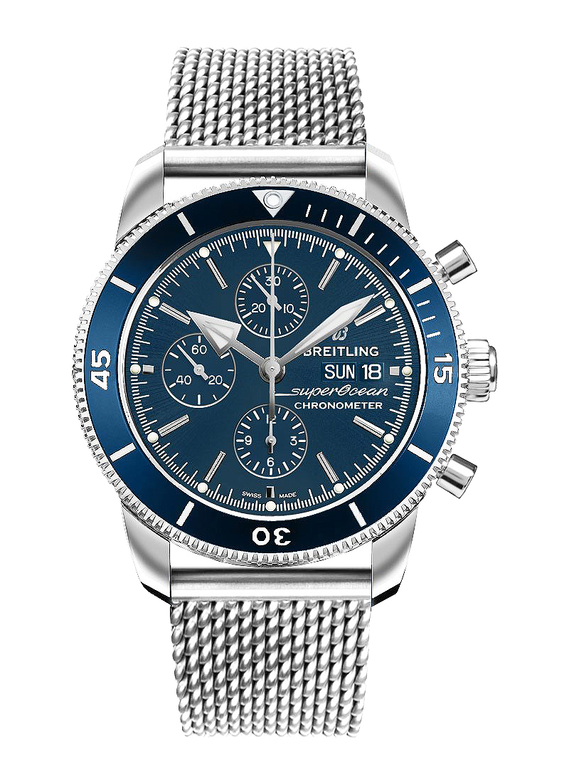 Breitling Superocean Heritage II Chronograph 44mm in Stainless Steel with Blue Ceramic Bezel