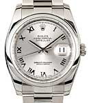 Datejust 36mm New Style in Steel with Domed Bezel on Oyster Bracelet with Silver Roman Dial
