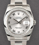 Datejust 36mm New Style in Steel with Domed Bezel on Oyster Bracelet with Silver Roman Dial