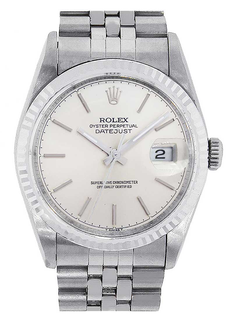 Pre-Owned Rolex Datejust II in Steel with White Gold Fluted Bezel 