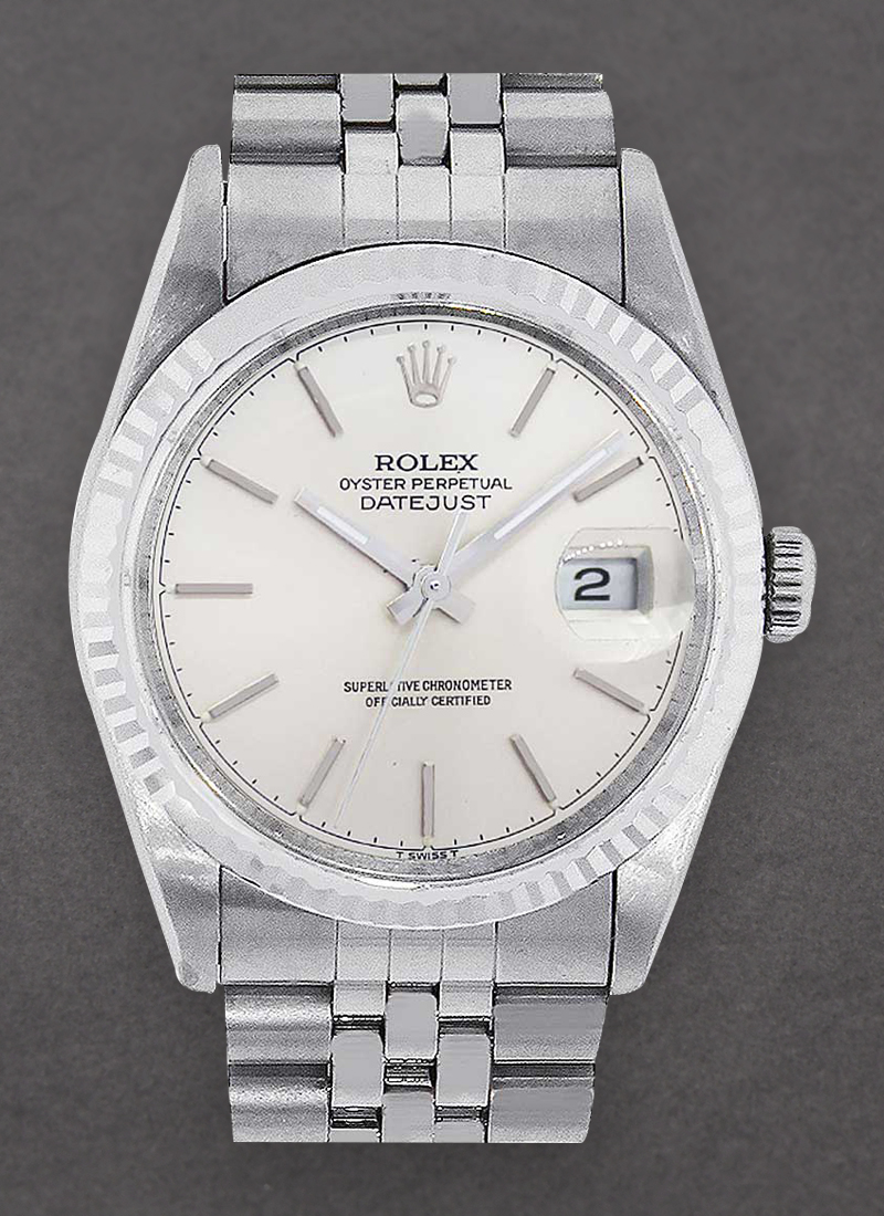 Pre-Owned Rolex Datejust II in Steel with White Gold Fluted Bezel 