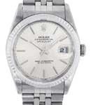Datejust II in Steel with White Gold Fluted Bezel  on Steel Jubilee Bracelet with Silver Stick Dial