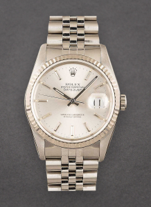Pre-Owned Rolex 16234 Datejust in Steel with White Gold Fluted Bezel 16234