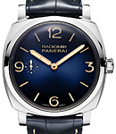 PAM 932 - Radiomir 1940 3 Days Accaiaio Mediterraneo Ltd. in Steel on Blue Crocodile Leather Strap with Blue Dial