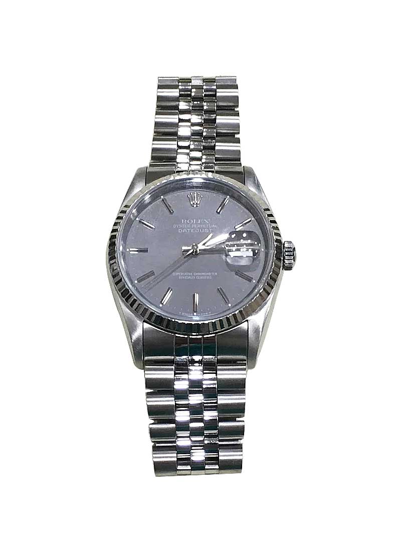 Pre-Owned Rolex Datejust 36mm with White Gold Fluted Bezel