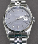 Datejust 36mm with White Gold Fluted Bezel on Jubilee Bracelet with Rhodium Stick Dial