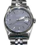 Datejust 36mm with White Gold Fluted Bezel on Jubilee Bracelet with Rhodium Stick Dial