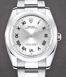 Date Oyster Perpetual in Steel with Domed Bezel  on Oyster Bracelet with Silver Roman Dial