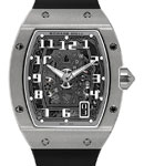 Rm 67-01 Extra Flat Automatic Titanium on Rubber Strap with Black Skeleton Dial