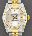 Mid Size 31mm Datejust in Steel with Yellow Gold with Fluted Bezel   on Jubilee Bracelet with Silver Stick Dial