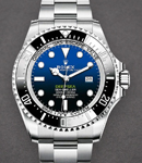 Sea Dweller Deep Sea in Steel with Black Bezel on Oyster Bracelet with Black and Blue Dial