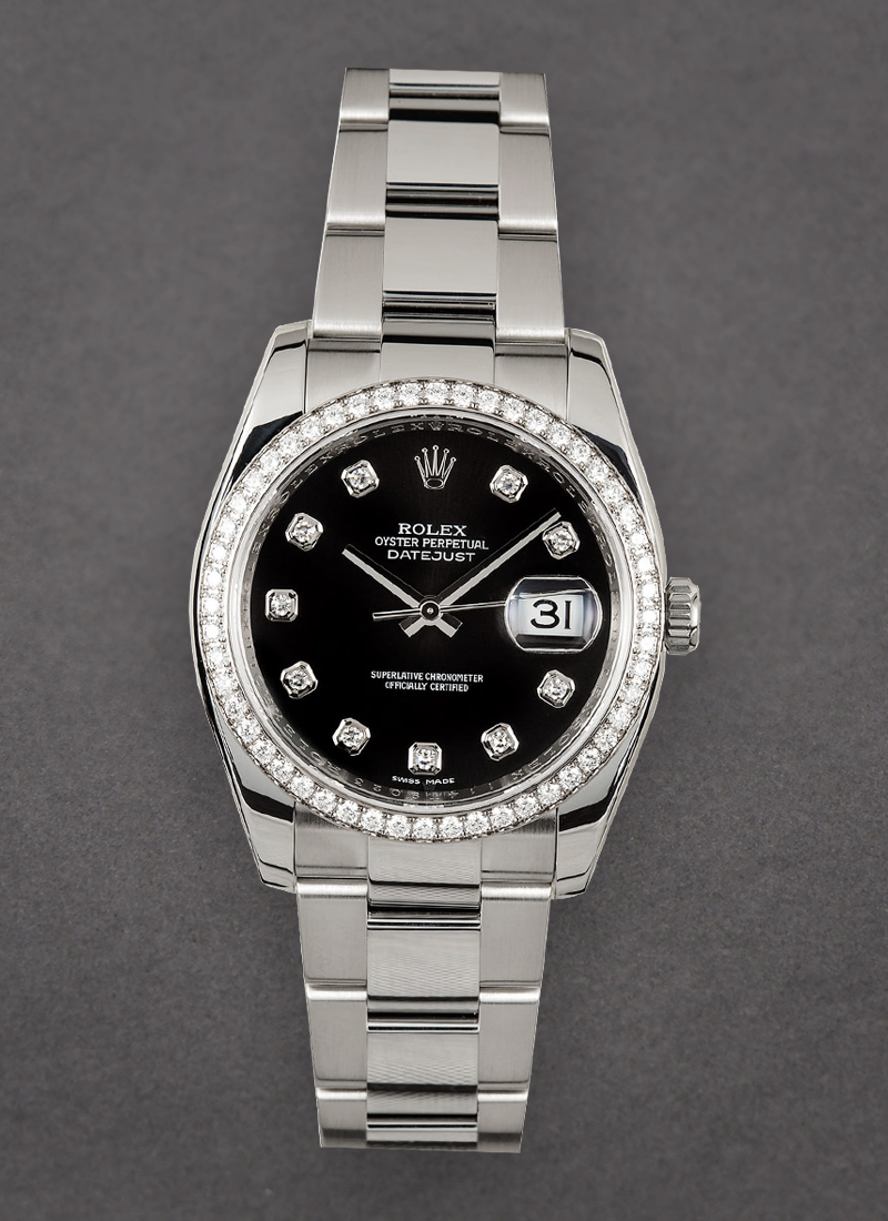 Pre-Owned Rolex Datejust 36mm in Steel with Diamond Bezel