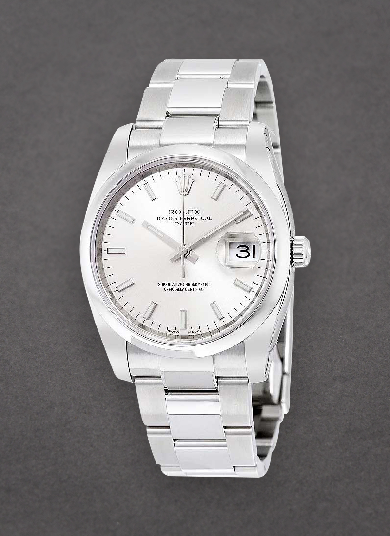 Pre-Owned Rolex Date 34mm in Steel with Domed Bezel