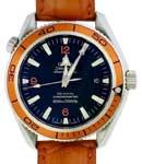Planet Ocean 42mm Automatic in Steel with Orange Aluminum Bezel on Orange Alligator Leather Strap with Black Dial