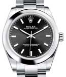 Oyster Perpetual 31mm in Steel on Steel Oyster Bracelet with Black Stick Dial