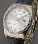 Datejust 36mm White Gold with Diamond Bezel on Strap with Silver Jubilee Diamond Dial