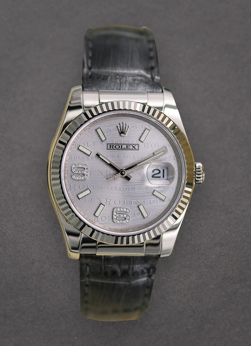 Pre-Owned Rolex Datejust 36mm in White Gold with Fluted Bezel