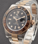 GMT Master II in Steel with Rose Gold Root Beer Bezel on Oyster Bracelet with Black Dial