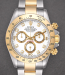 Daytona 2-Tone Chronograph on Oyster Bracelet with White Diamond Dial