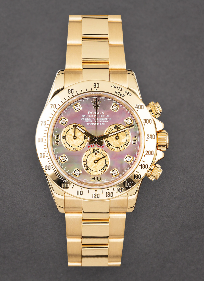 Pre-Owned Rolex Daytona 40mm Chronograph in Yellow Gold with Techymeter Bezel