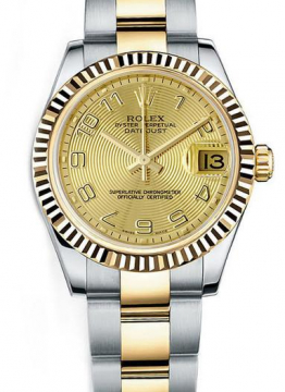 Pre-Owned Rolex 178273 Datejust 31mm in Steel with Yellow Gold Bezel 178273