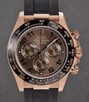 Daytona Chronograph in Rose Gold with Ceramic Bezel on Rubber Strap with Chocolate Arabic Dial