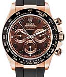 Daytona Chronograph in Rose Gold with Ceramic Bezel on Rubber Strap with Chocolate Arabic Dial