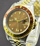 GMT Master in Steel with Yellow Gold Rootbeer Bezel on Jubilee Bracelet with Rootbeer index Dial