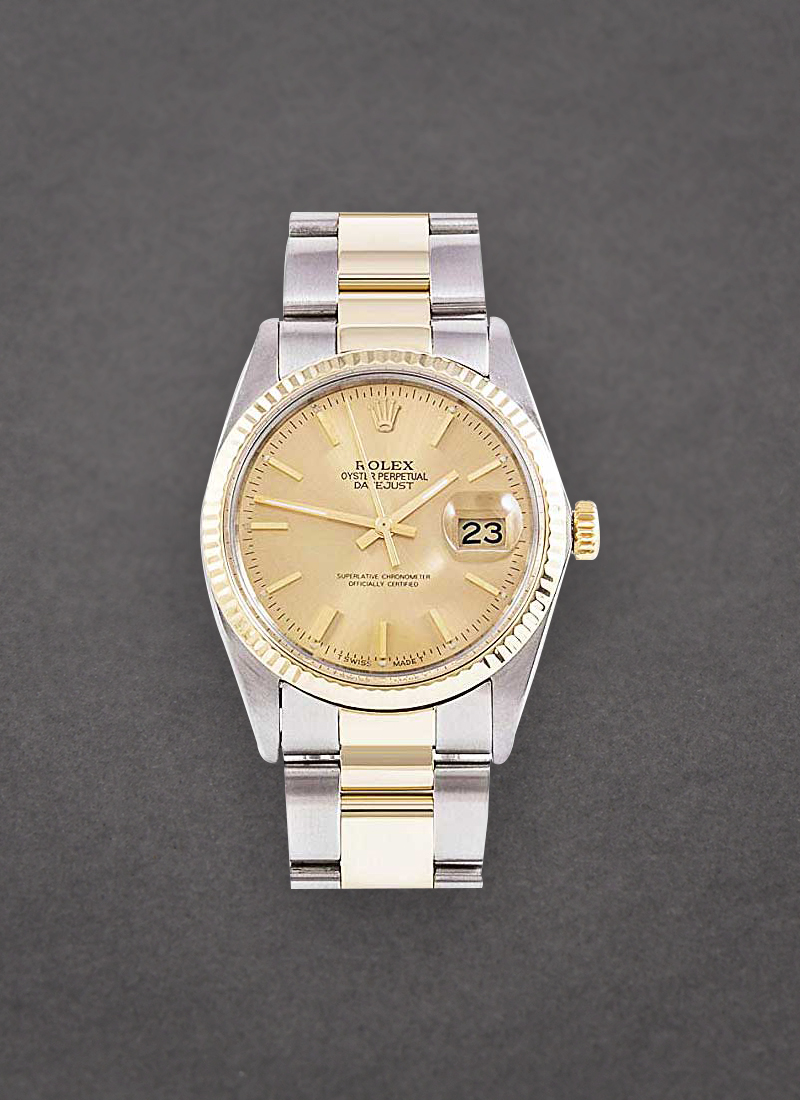 Pre-Owned Rolex Datejust 36mm in Steel with Yellow Gold Fluted Bezel 