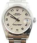 31mm Mid Size Datejust in Steel with Smooth Bezel on Oyster Bracelet with Ivory Jubilee Arabic Dial
