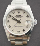 31mm Mid Size Datejust in Steel with Smooth Bezel on Oyster Bracelet with Ivory Jubilee Arabic Dial