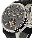Patrimony Traditionelle Calibre in Platinum on Black Crocodile Leather Strap with Gray Dial