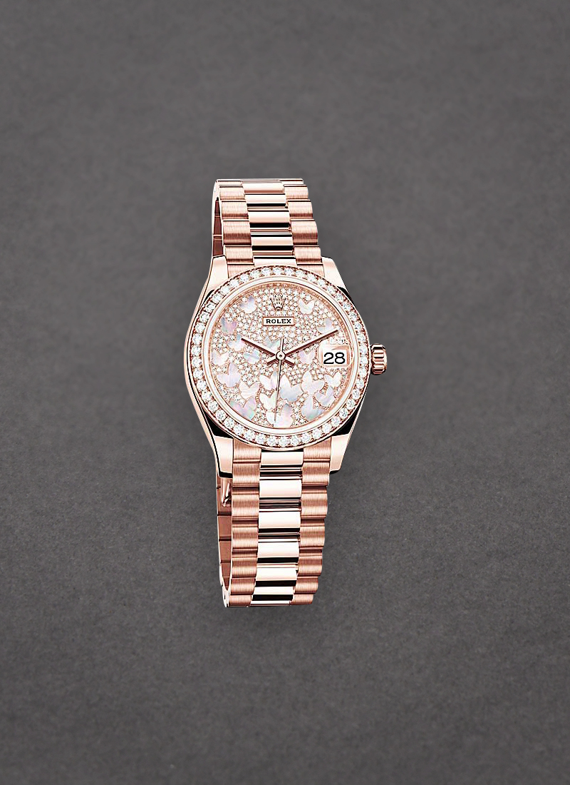 278285RBR Rolex Datejust 31mm Rose Gold Diamond Bezel Essential Watches