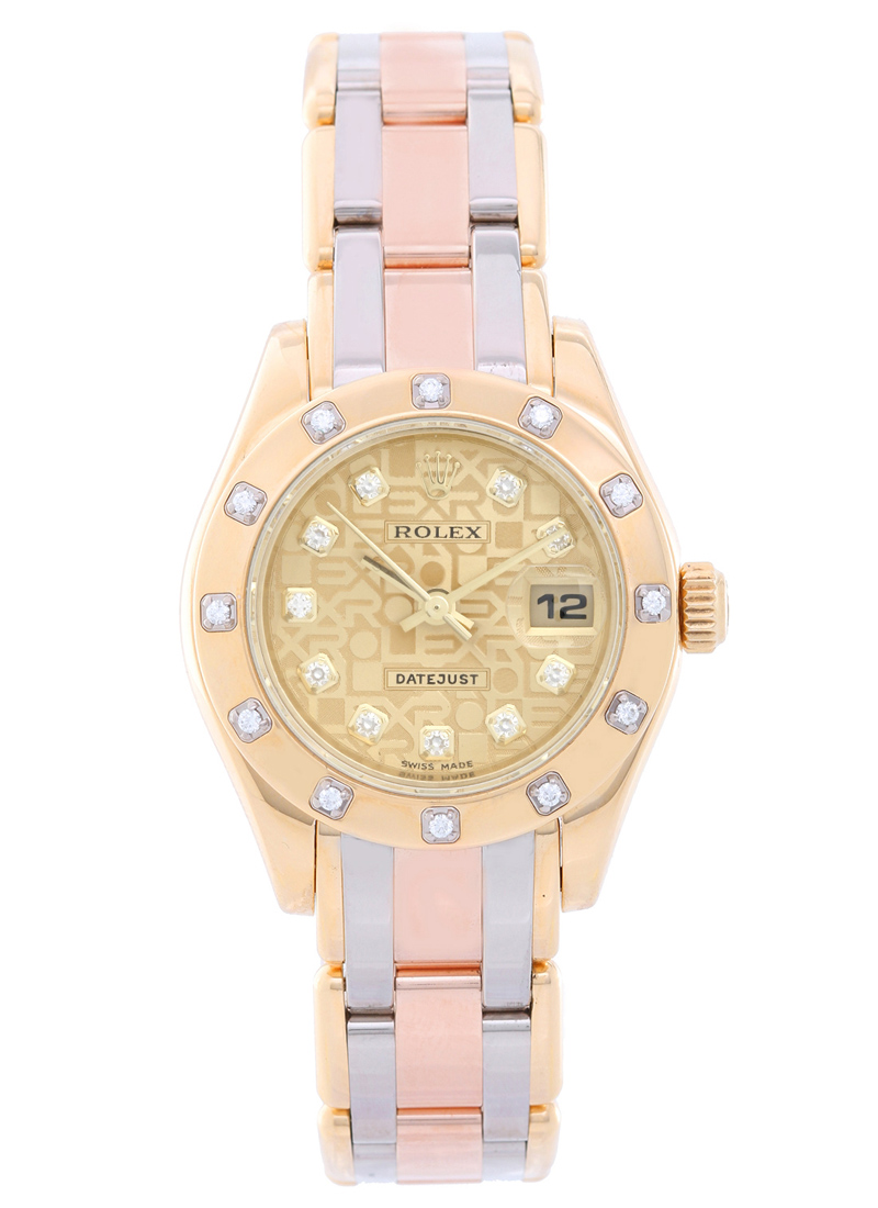 Pre-Owned Rolex Masterpiece Lady's Tridor with 12 Diamond Bezel