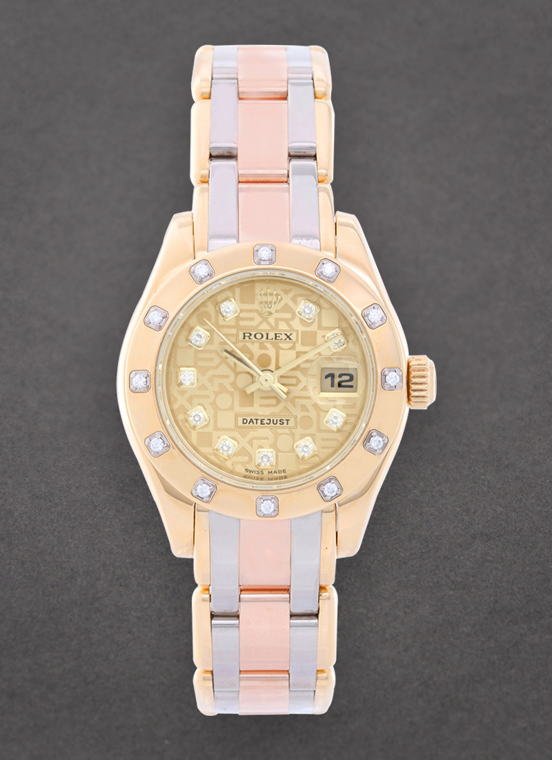 Pre-Owned Rolex Masterpiece Lady's Tridor with 12 Diamond Bezel