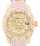 Masterpiece Lady's Tridor with 12 Diamond Bezel on Tridor Pearlmaster Bracelet with Champagne Jubilee Diamond Dial