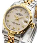 Mid Size 2-Tone Datejust with Fluted Bezel on Jubilee Bracelet with Ivory Jubilee Arabic Dial