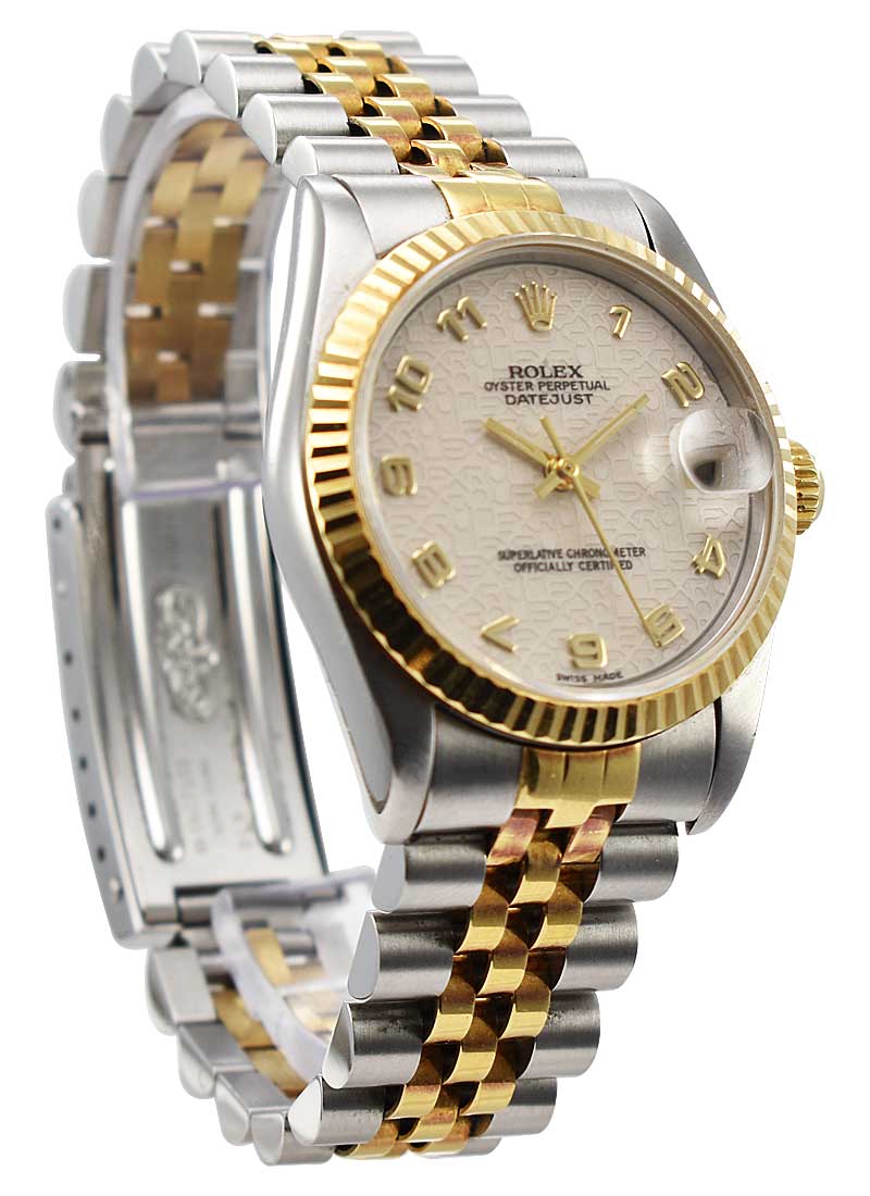 78273_used_ivory_arabic_jubilee Rolex Mid Size Datejust 2 Tone Yellow ...