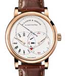Richard Lange Jumping Seconds in Rose Gold - L.E. 100 Pieces on Brown Crocodile Leather Strap with Silver Dial