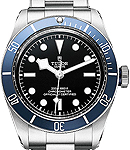 Heritage Black Bay Mens 41mm Automatic in Steel with Blue Bezel On Silver Tone Bracelet with Black Dial