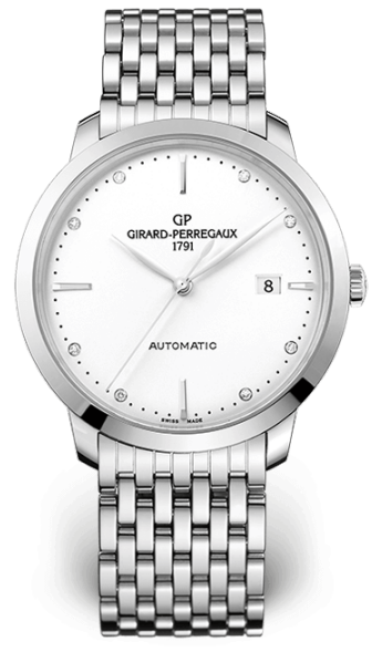1966 40mm in Stainless Steel on Steel Bracelet with Silver Opaline Diamonds Dial