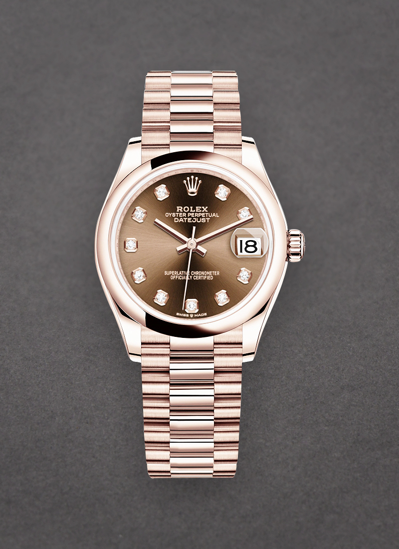 Rolex Unworn Datejust 31mm in Rose Gold with Domed Bezel